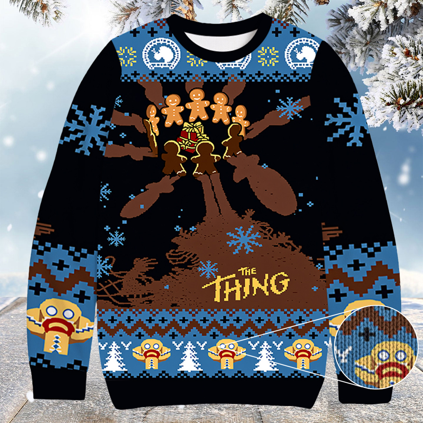 Scary Gingerbread Monster Christmas Ugly Sweater Great Gifts For Brothers