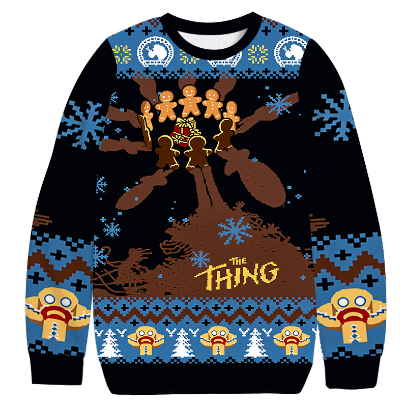 Scary Gingerbread Monster Christmas Ugly Sweatshirt Funny Xmas Party Outfit Gift Ideas