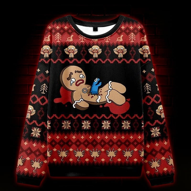 Scary Gingerbread Ugly Christmas Sweater Horror Clothing Xmas Gifts For Holiday