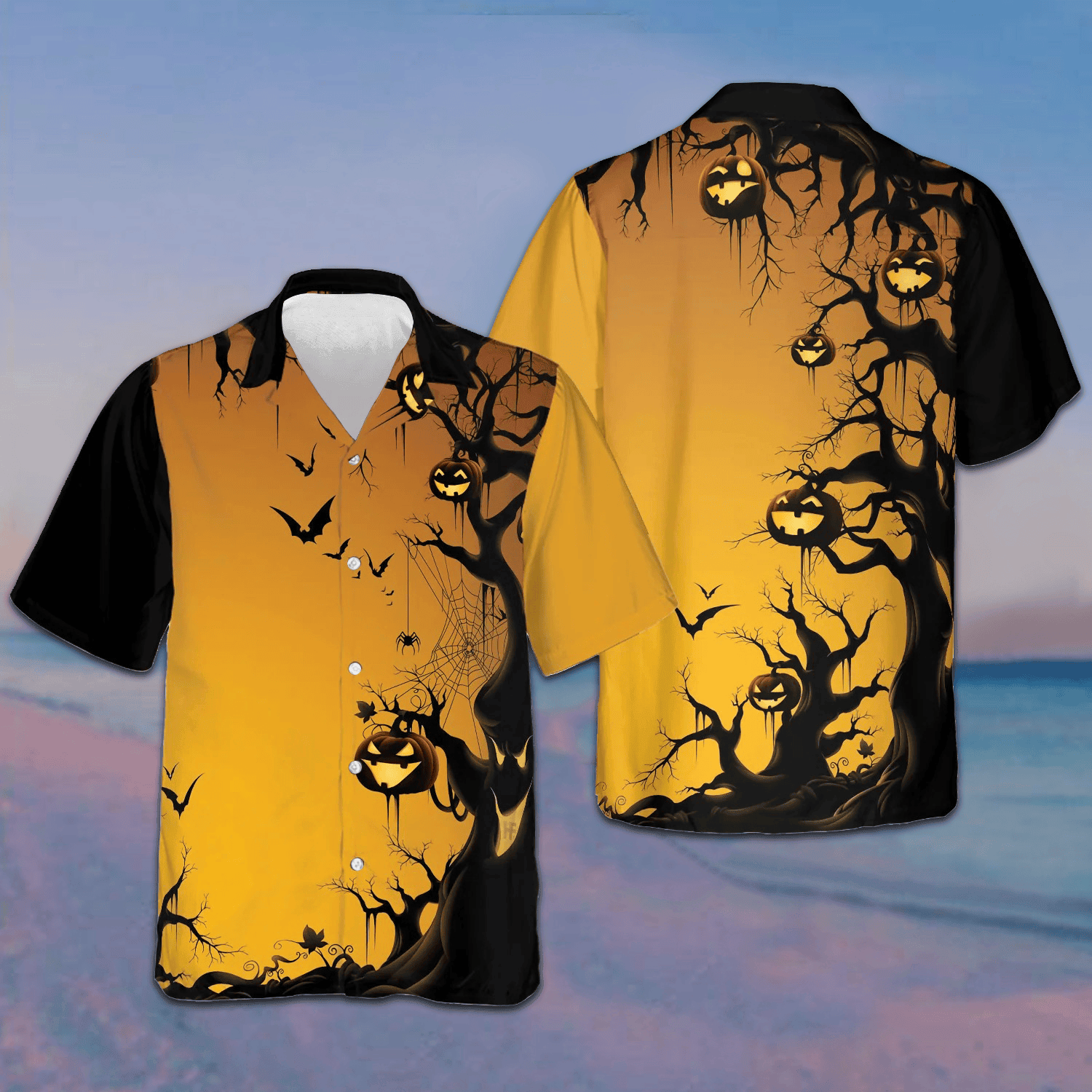 Scary Halloween Tree Hawaiian Shirt Horror Button Up Shirts Gifts For Halloween Men Scary Halloween Tree Hawaiian Shirt Horror Button Up Shirts Gifts For Halloween Men