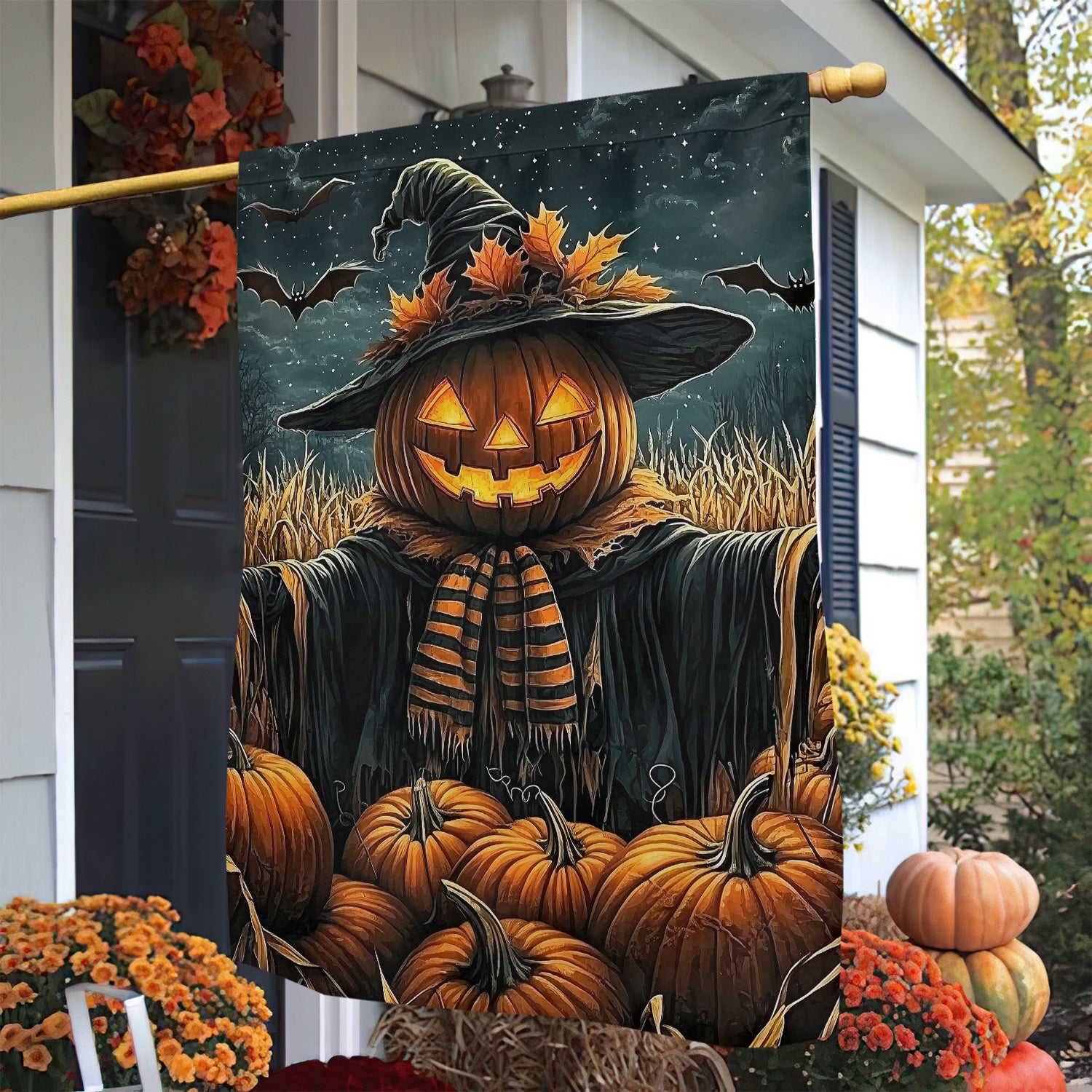 Scary Scarecrow Halloween Flag Haunted Decor Spooky Yard Decor Gift For Scarecrow Lovers