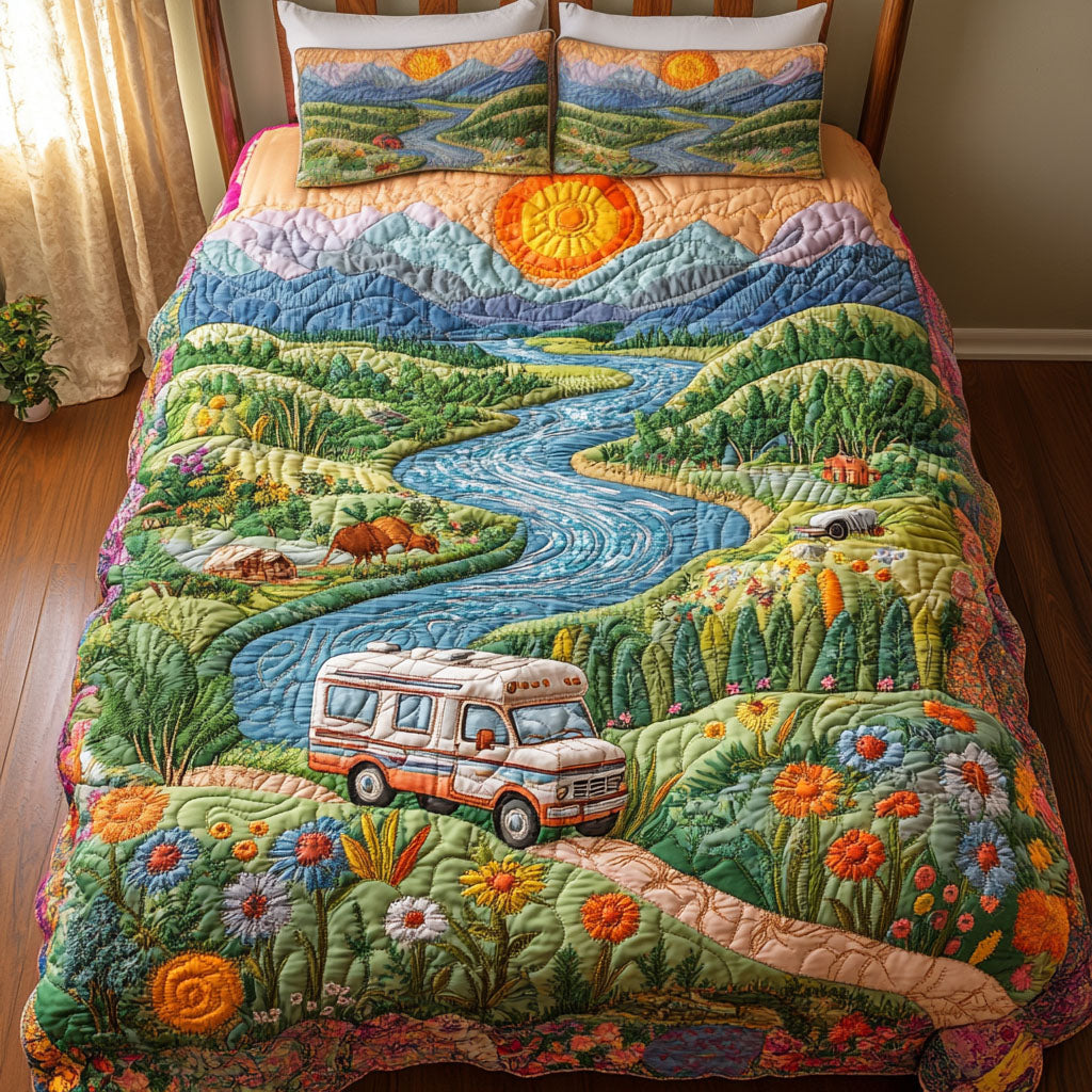 Scenic Escapes Quilted Bedding Set Bed Decorations Best Gifts For Hippies