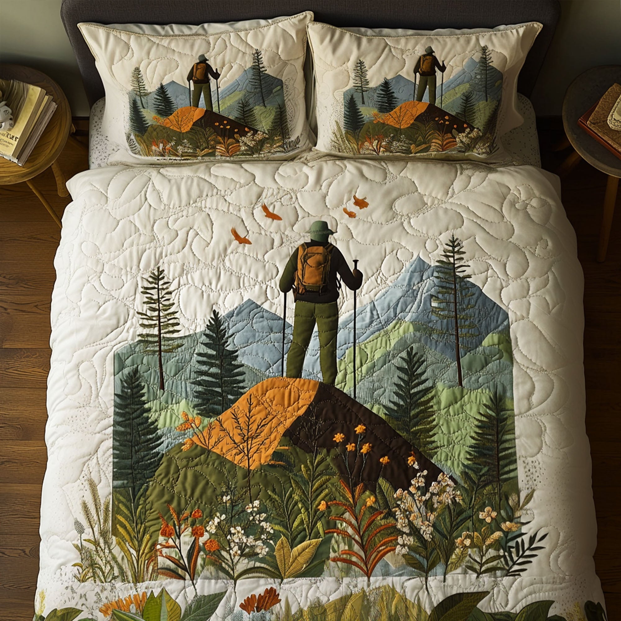 Scenic Trail Quilted Bedding Set Bed Decor Ideas Hiking Gifts For Women