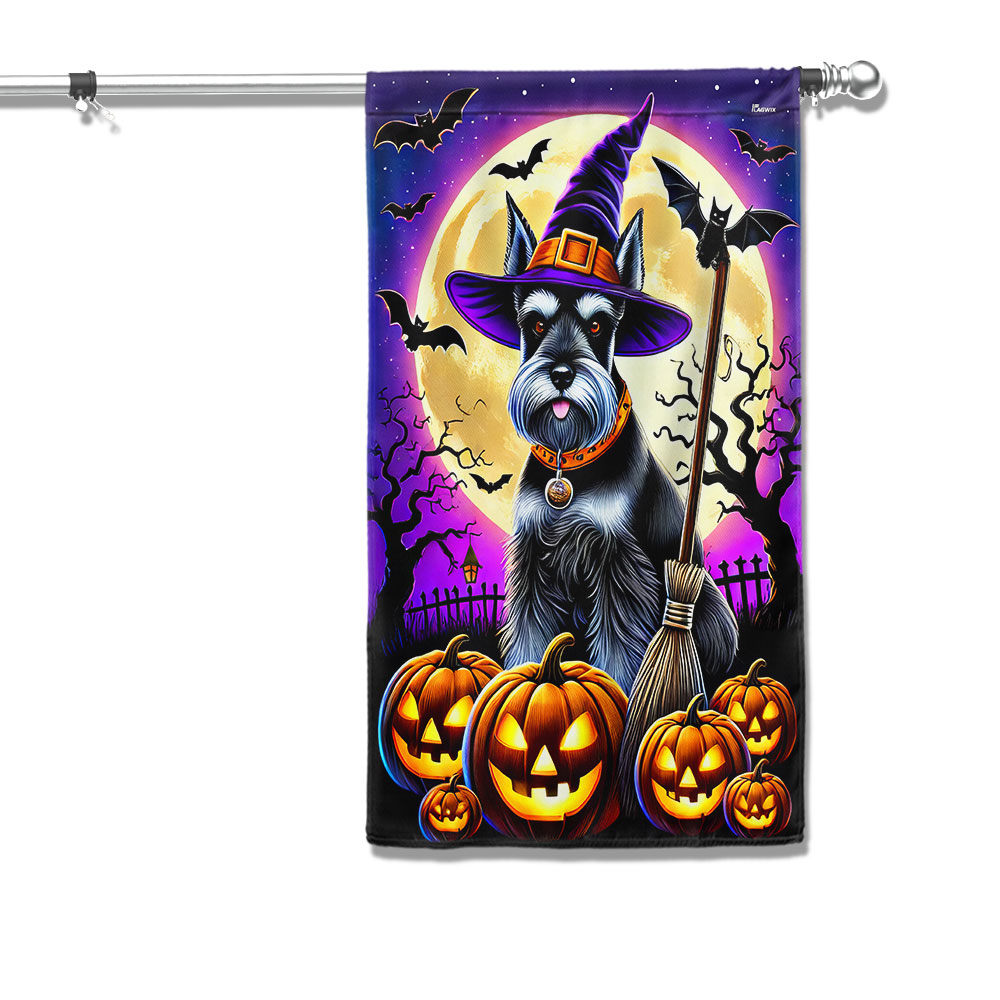Schnauzer Dog Halloween Flag