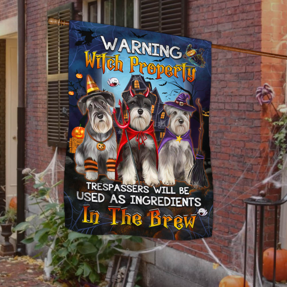 Schnauzer Flag Trespassers Will Be Used As Ingredients Halloween Schnauzer