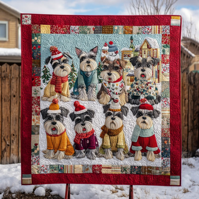 Schnauzer In Wonderland Quilt Beautiful Printed Quilt Blanket for Home Aesthetics