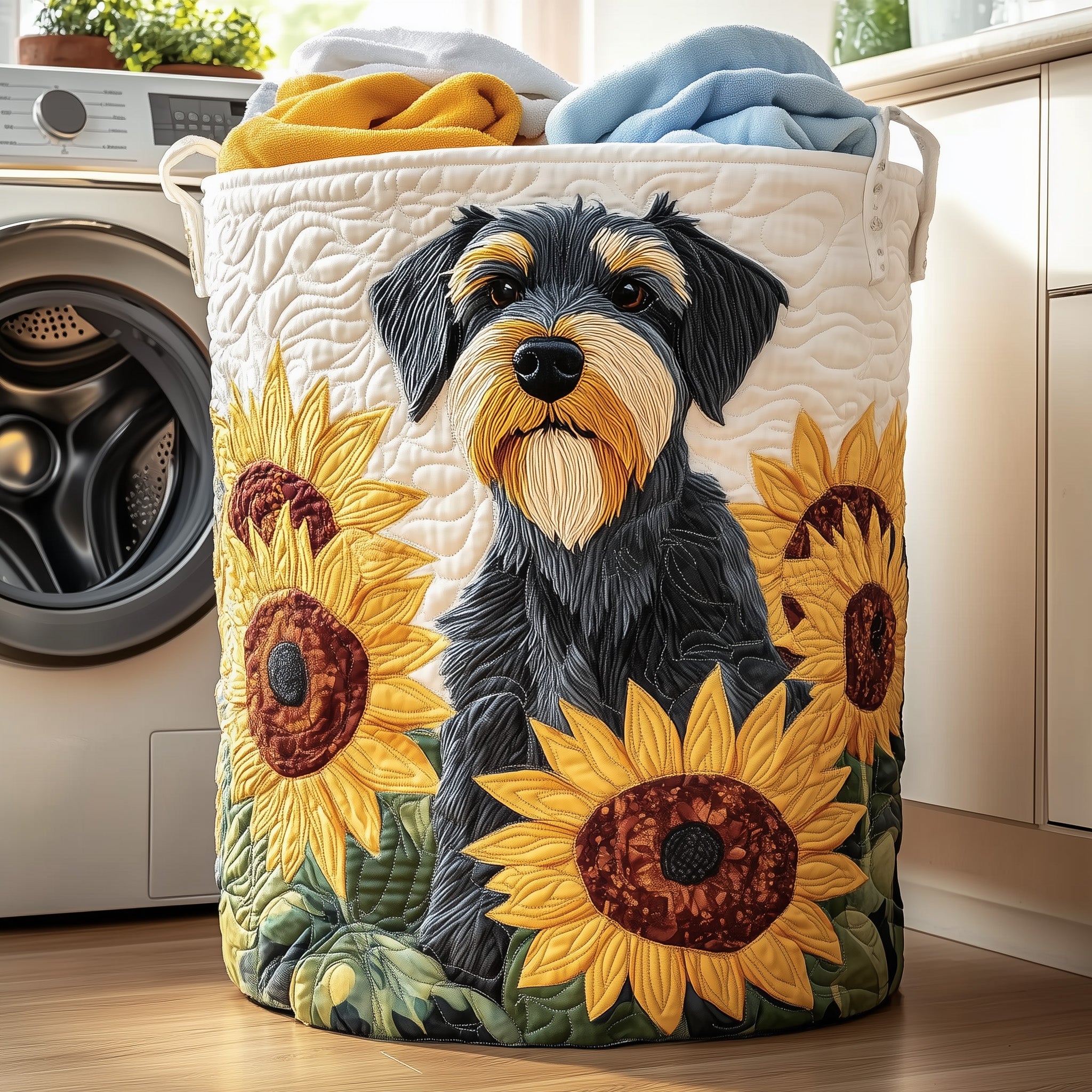 Schnauzer Joy Quilted Laundry Basket Dog And Owner Gift Ideas
