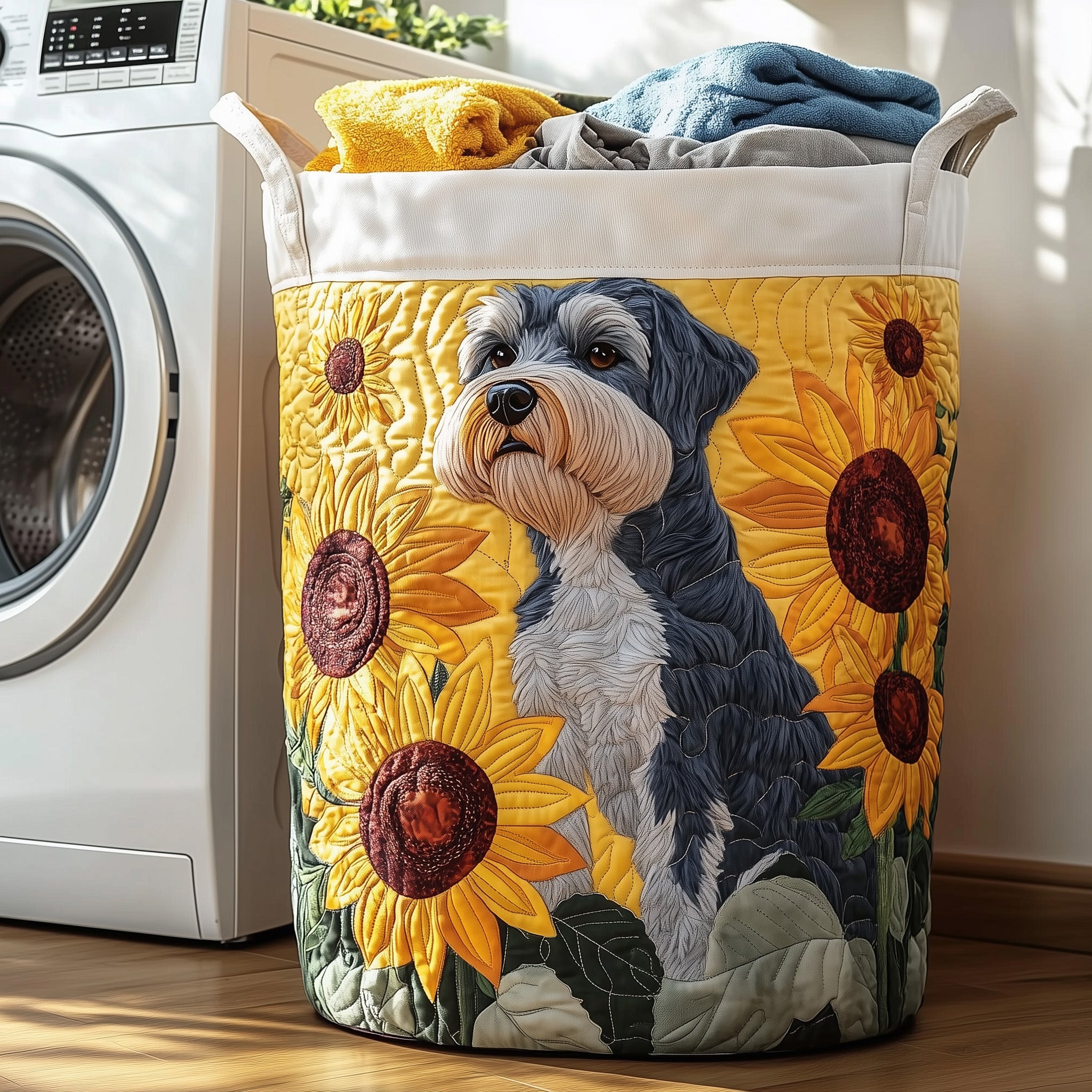 Schnauzer Joy Quilted Laundry Basket Present Ideas For Dog Owners