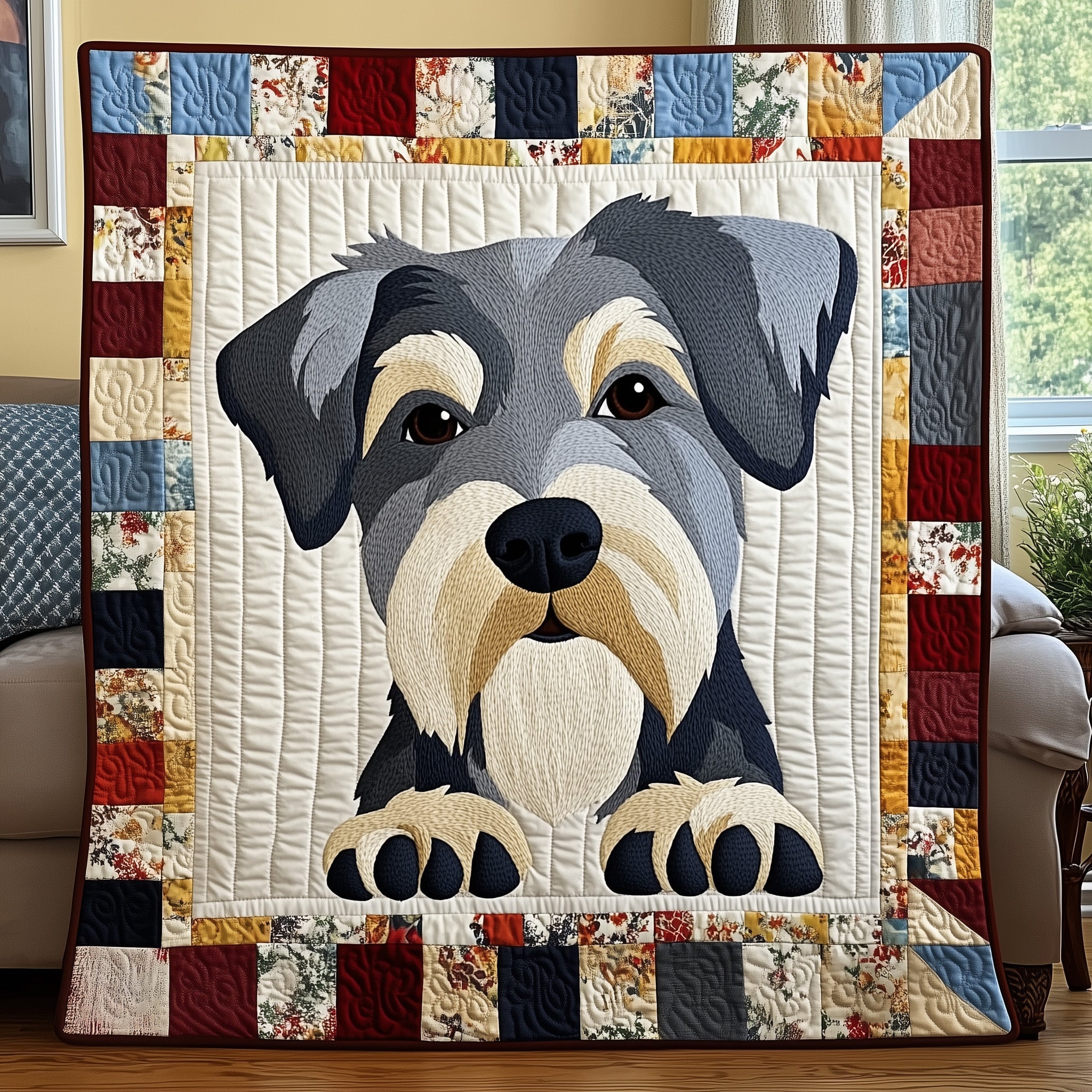 Schnauzer Quilted Blanket Nice Throw BlanketDog Lovers Birthday Presents