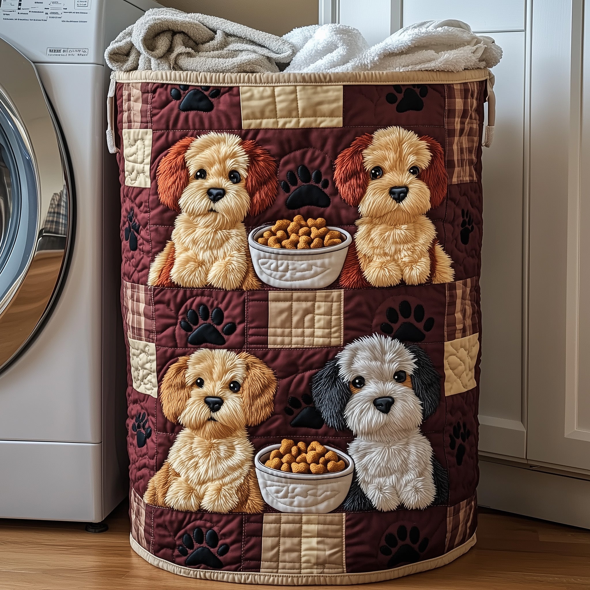 Schnauzer Quilted Laundry Basket Doggy Gifts For Humans