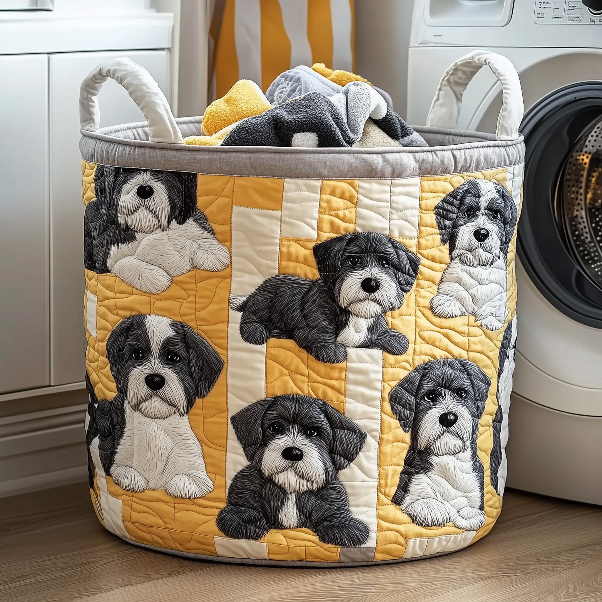 Schnauzer Quilted Laundry Basket French Bulldog Mom Gifts