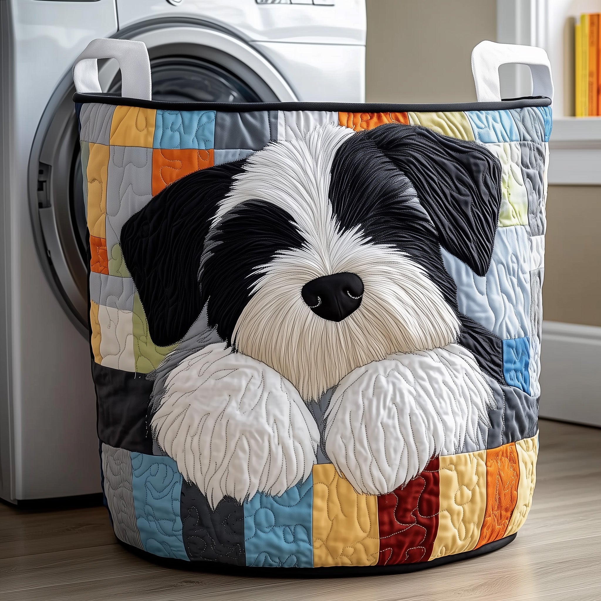 Schnauzer Quilted Laundry Basket Xmas Gifts For Dog Owners