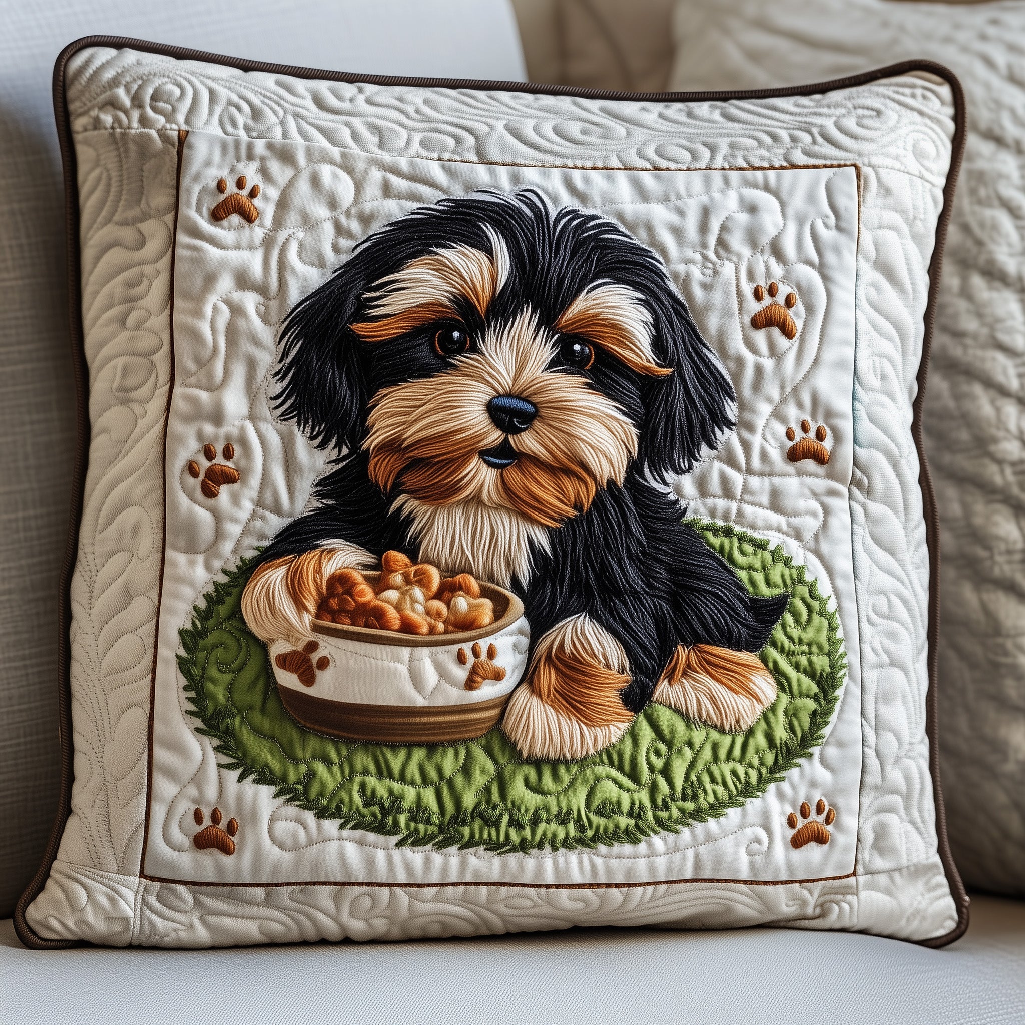 Schnauzer Quilted Pillow Case Decorative Pillow Cover MerchXmas Gifts For Dog Lovers