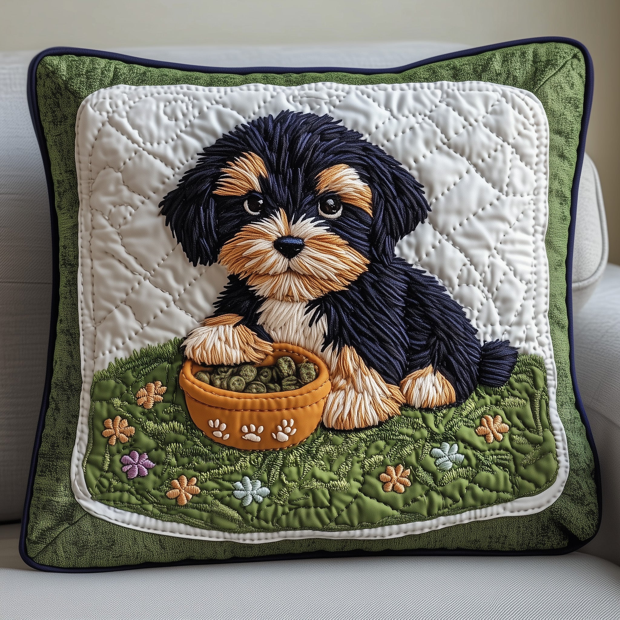 Schnauzer Quilted Pillow Case Halloween Gift