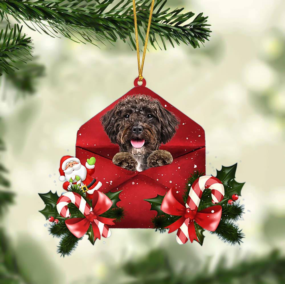 Schnoodle Christmas Letter Shaped Ornament  Acrylic Dog Christmas Ornament Xmas Dog Gifts
