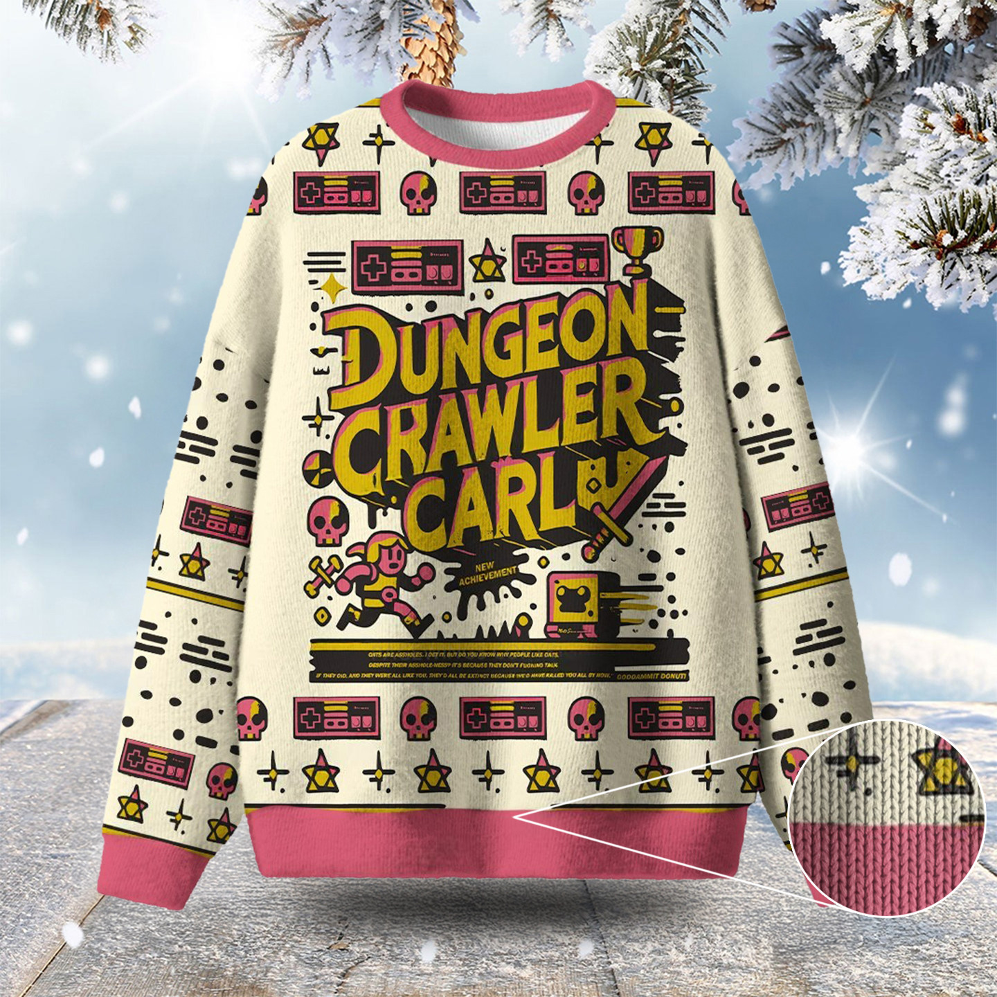 Sci Fi Book Lover Ugly Christmas Sweater Dungeon Crawler Carl Christmas Gift Ideas