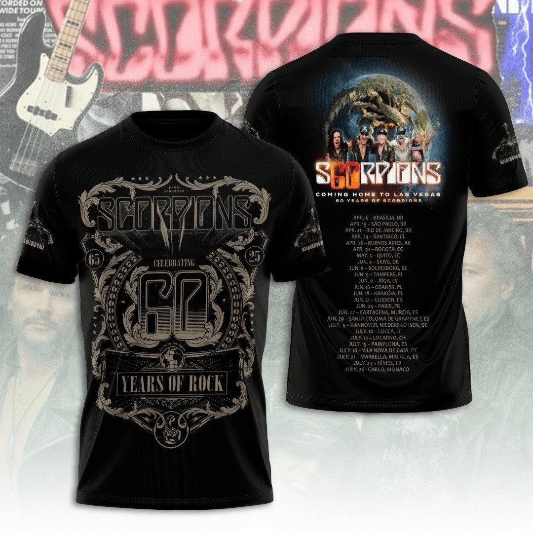 Scorpions 60 Years Of Rock Band Coming Home To Europe T-Shirt Best Gifts For Music Lovers