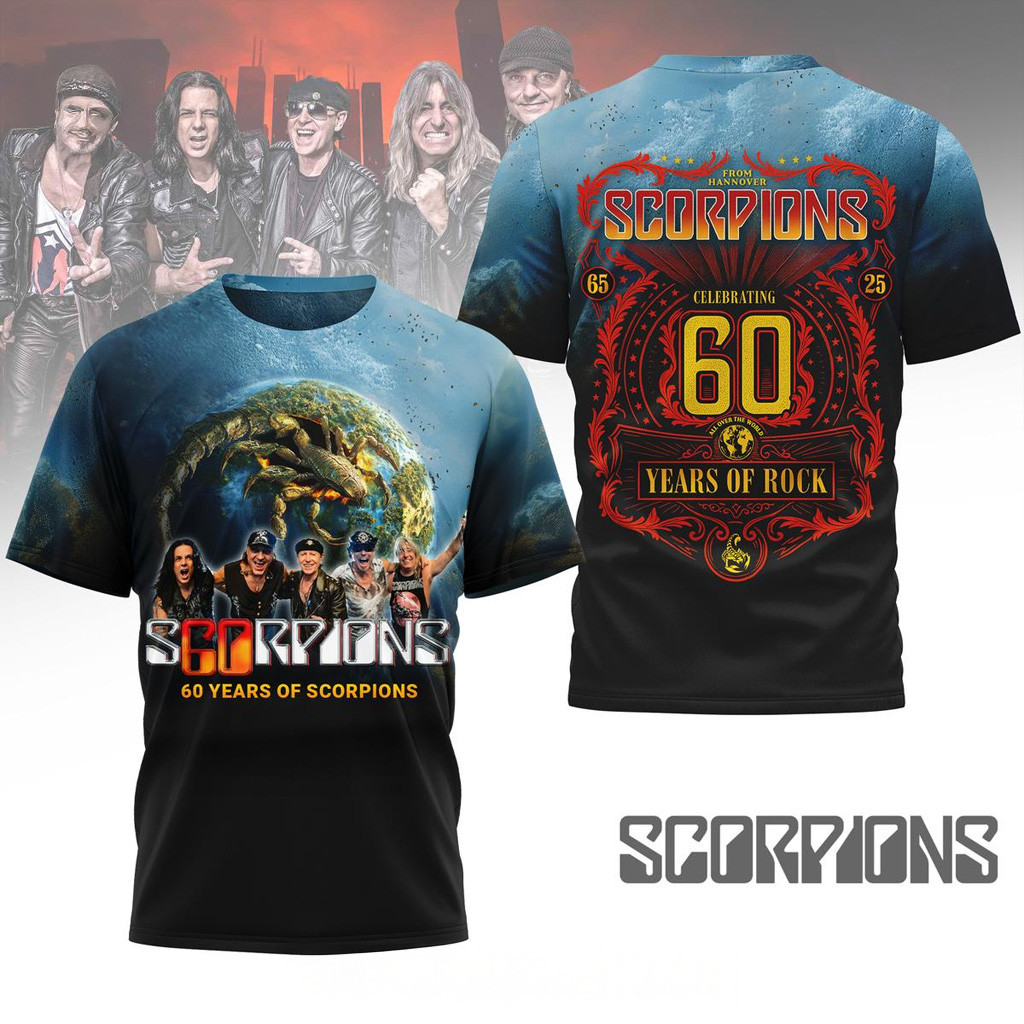 Scorpions Celebrating 60 Years Of Rock Shirt Scorpions Merch Gifts For Rock Band Fans