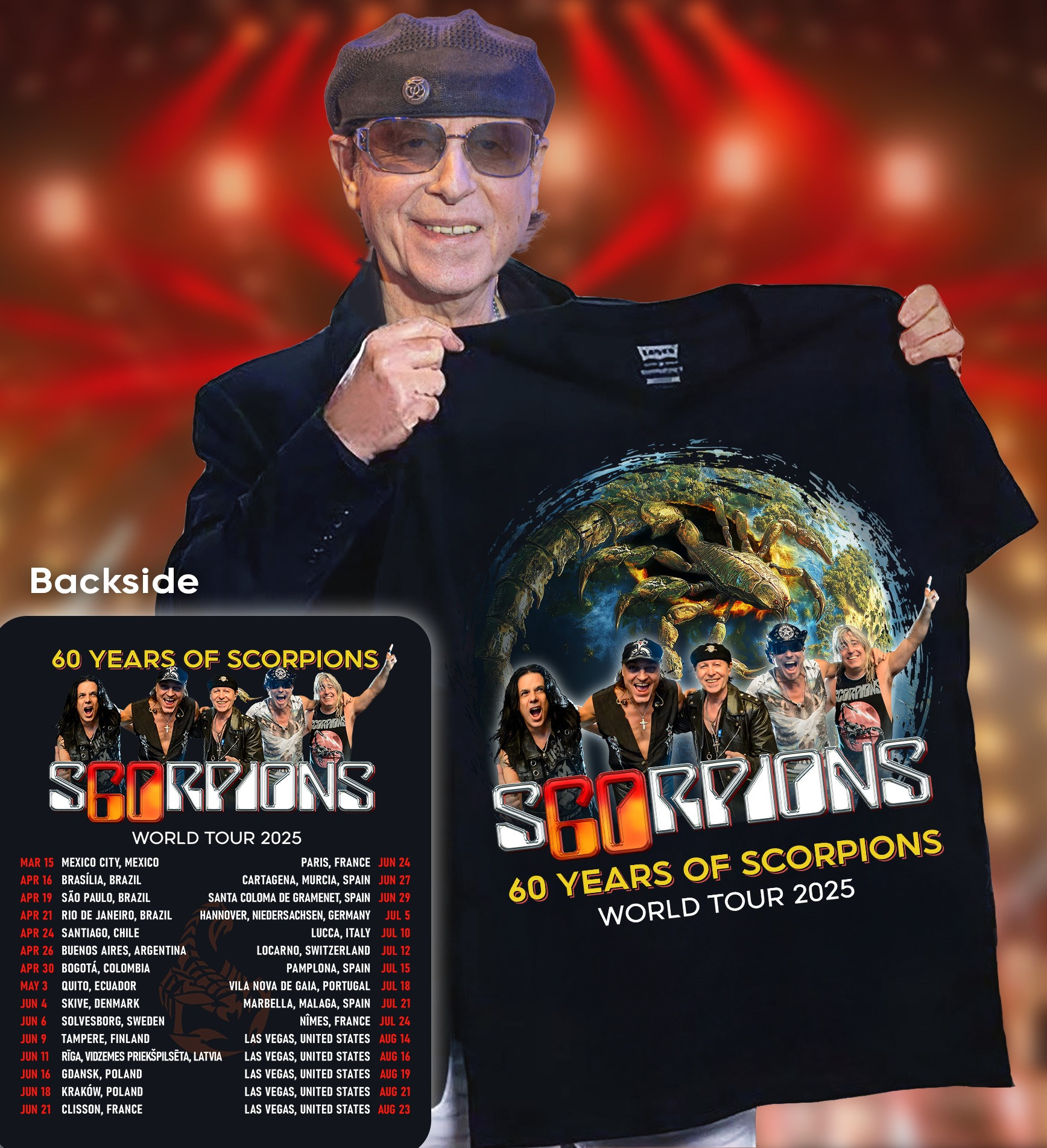 Scorpions Tour 2025 Shirt Scorpions 60Th Years Of Scorpions World Tour Merch Fan Gifts