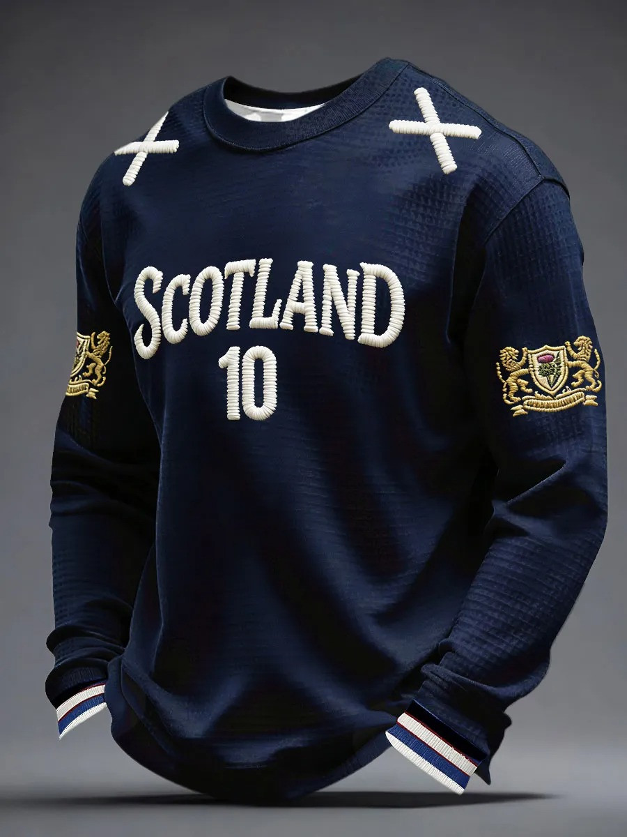 Scotland 10 Rugby Long Sleeve Shirt Scottish Lion Crest Fan Gear Best Gift For Rugby Supporters