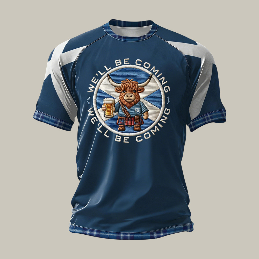 Scotland 2026 FIFA World Cup Cow T-Shirt Well Be Coming Shirt World Cup Gear