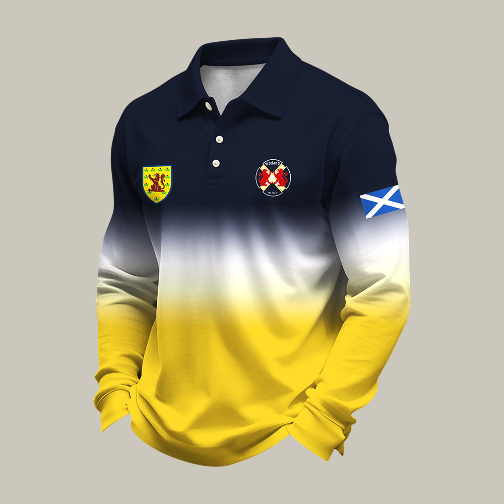 Scotland 2026 FIFA World Cup Polo Long Sleeve Shirt Soccer Apparel Game Day Gift For Him