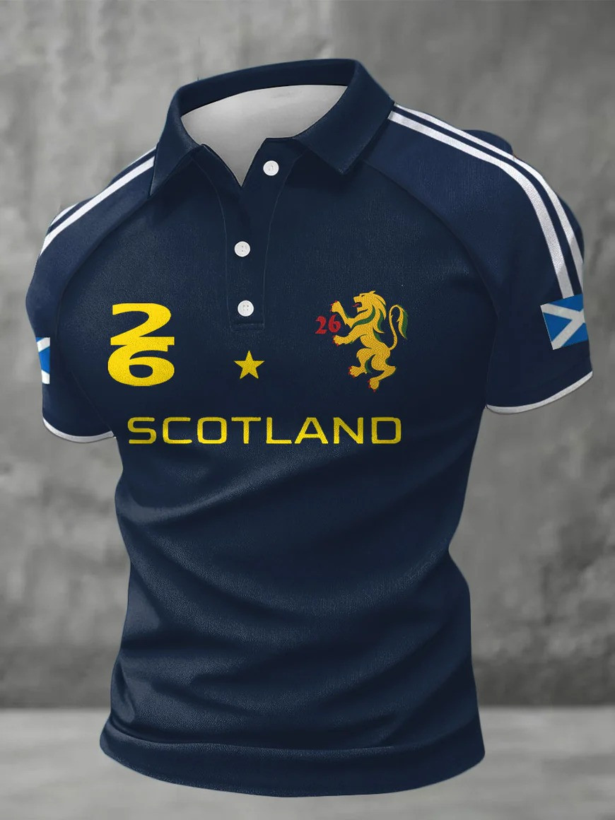 Scotland 2026 Football Polo Shirt Lion Rampant Fan Gear World Cup Match Day Best Gift For Soccer Fans