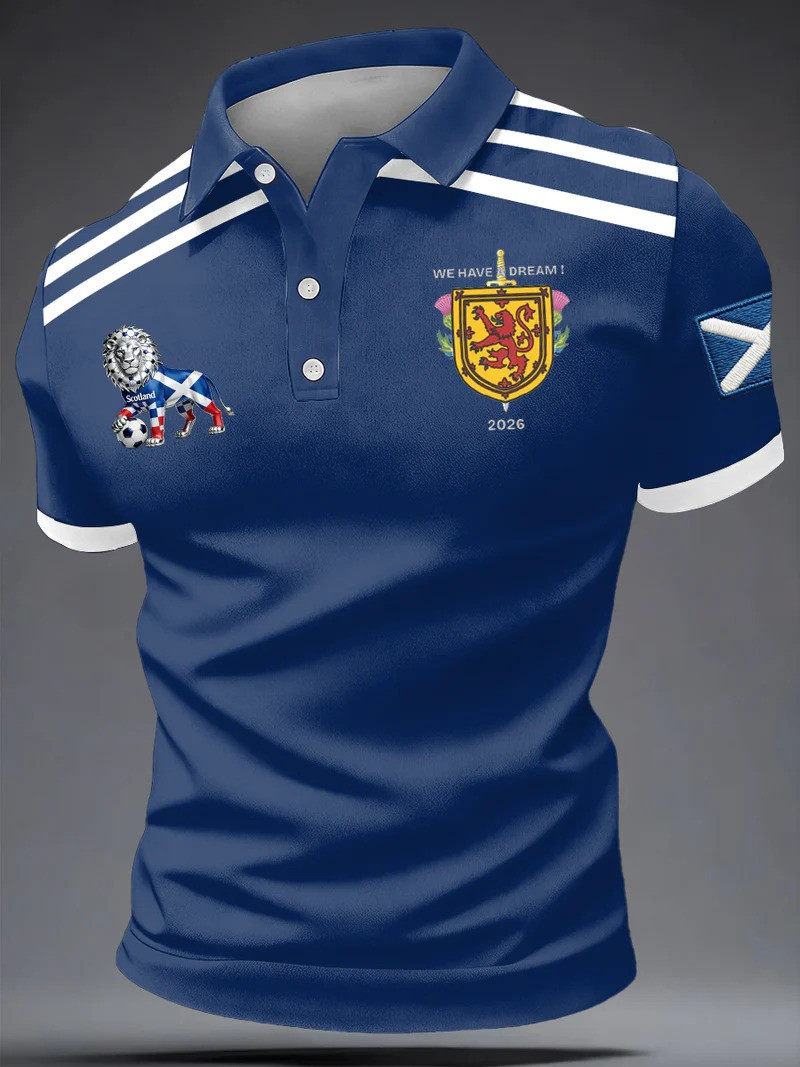 Scotland FIFA World Cup 2026 Polo Shirt Scotland Crest Fan Gear Soccer Lover Gift For Men