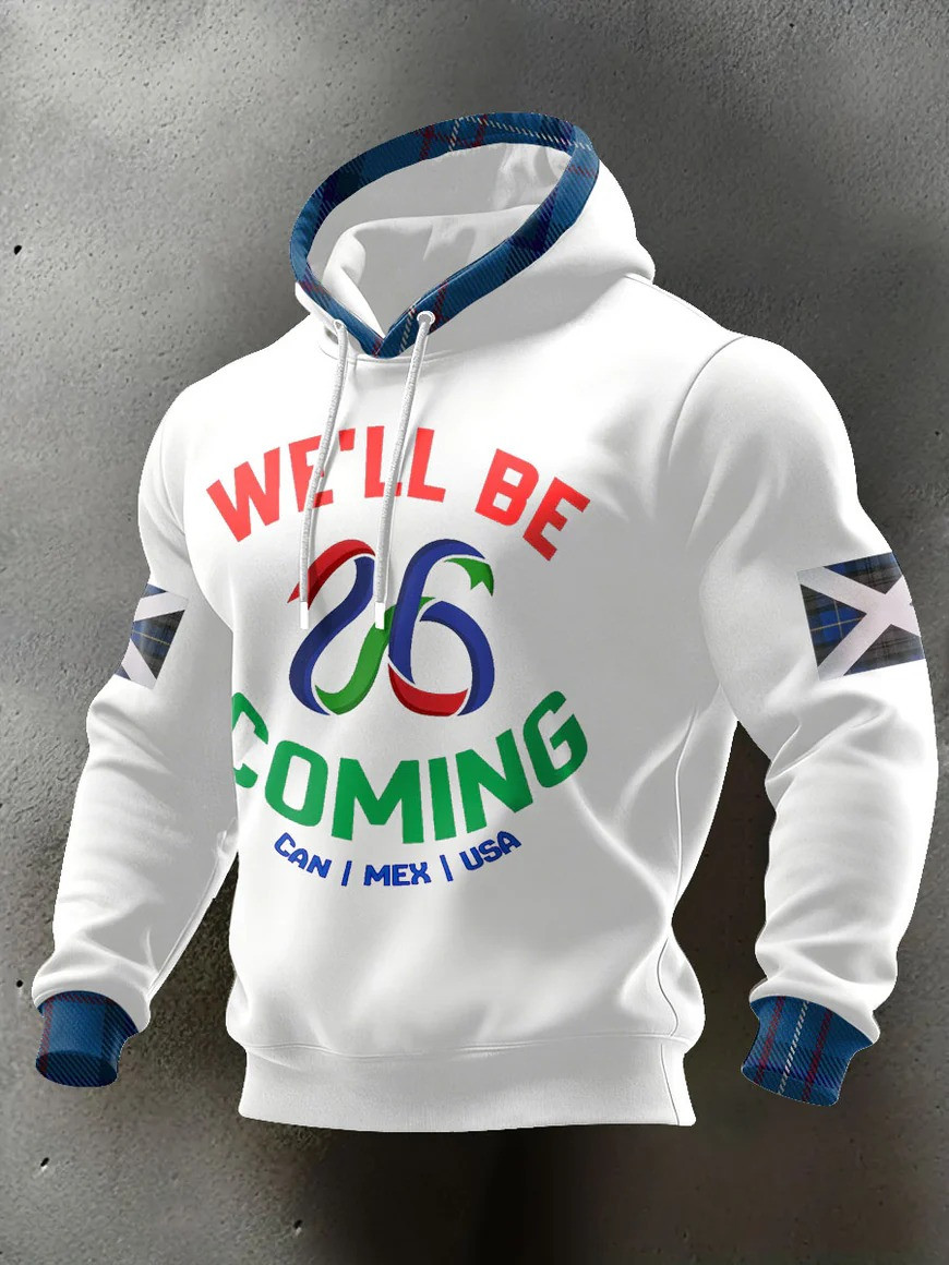 Scotland Football Hoodie We'll Be Coming 2026 Saltire Fan Gear World Cup Match Day Gift For Soccer Fans