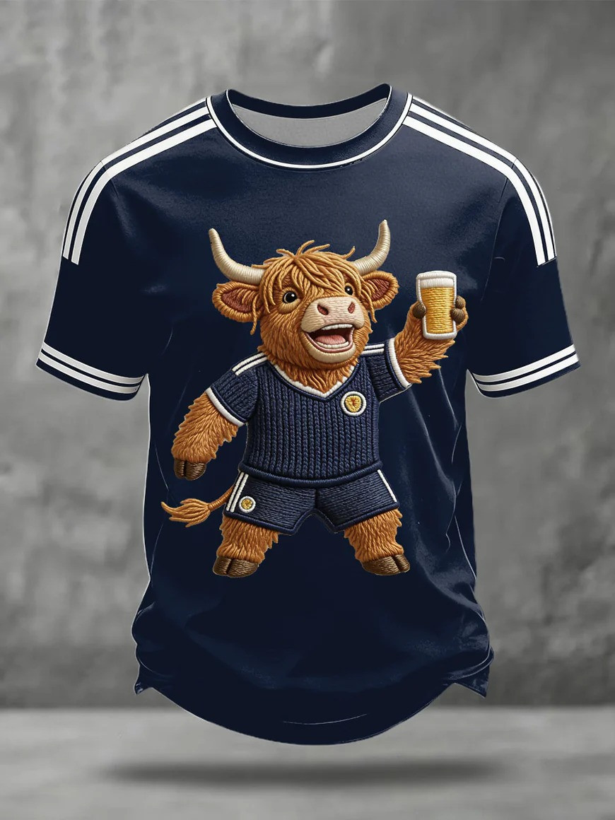 Scotland Football T-Shirt Highland Cow Beer Fan Gear World Cup 2026 Soccer Match Day Gift For Soccer Fans