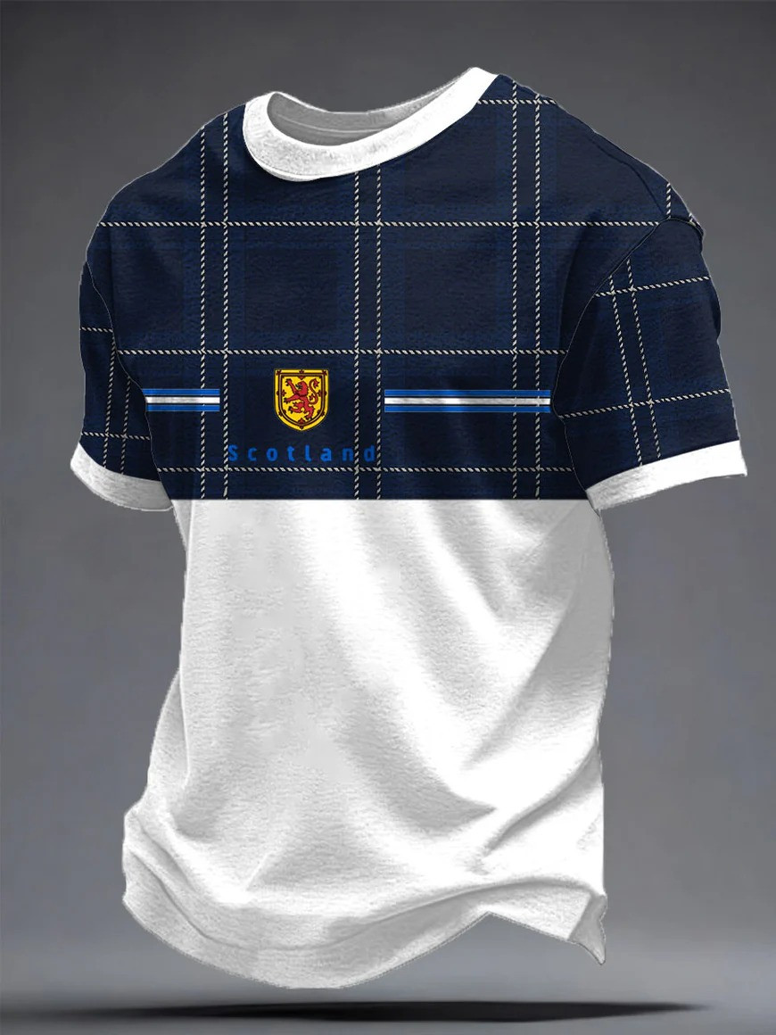 Scotland Football T-Shirt Lion Rampant Crest Tartan Fan Gear World Cup 2026 Gift For Soccer Supporters