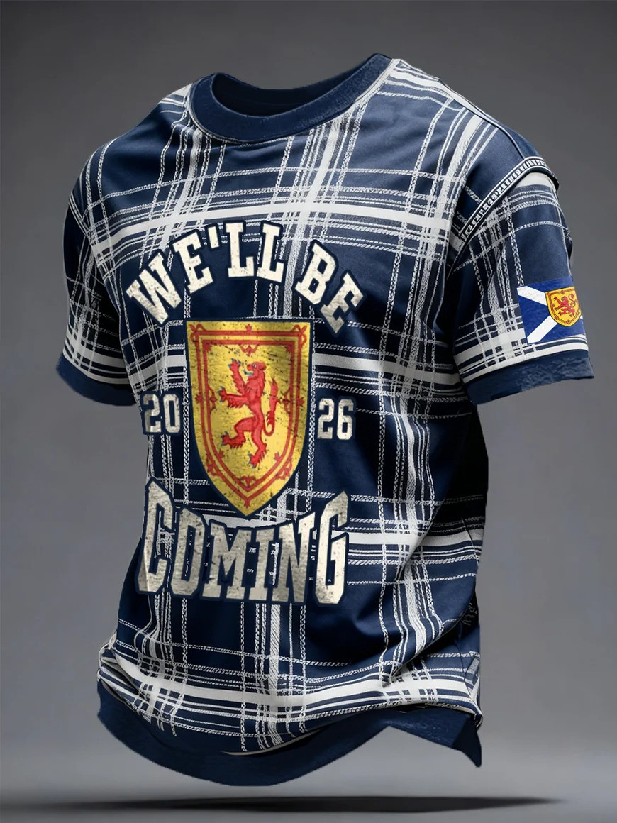 Scotland Football T-Shirt We'll Be Coming 2026 Lion Rampant Fan Gear Best Gift For Soccer Supporters