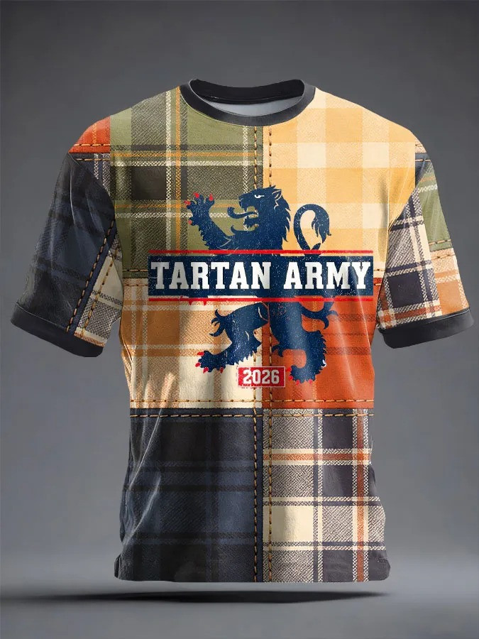 Scotland Lion Crest Football T-Shirt Tartan Army 2026 World Cup Apparel Best Gift For Supporters