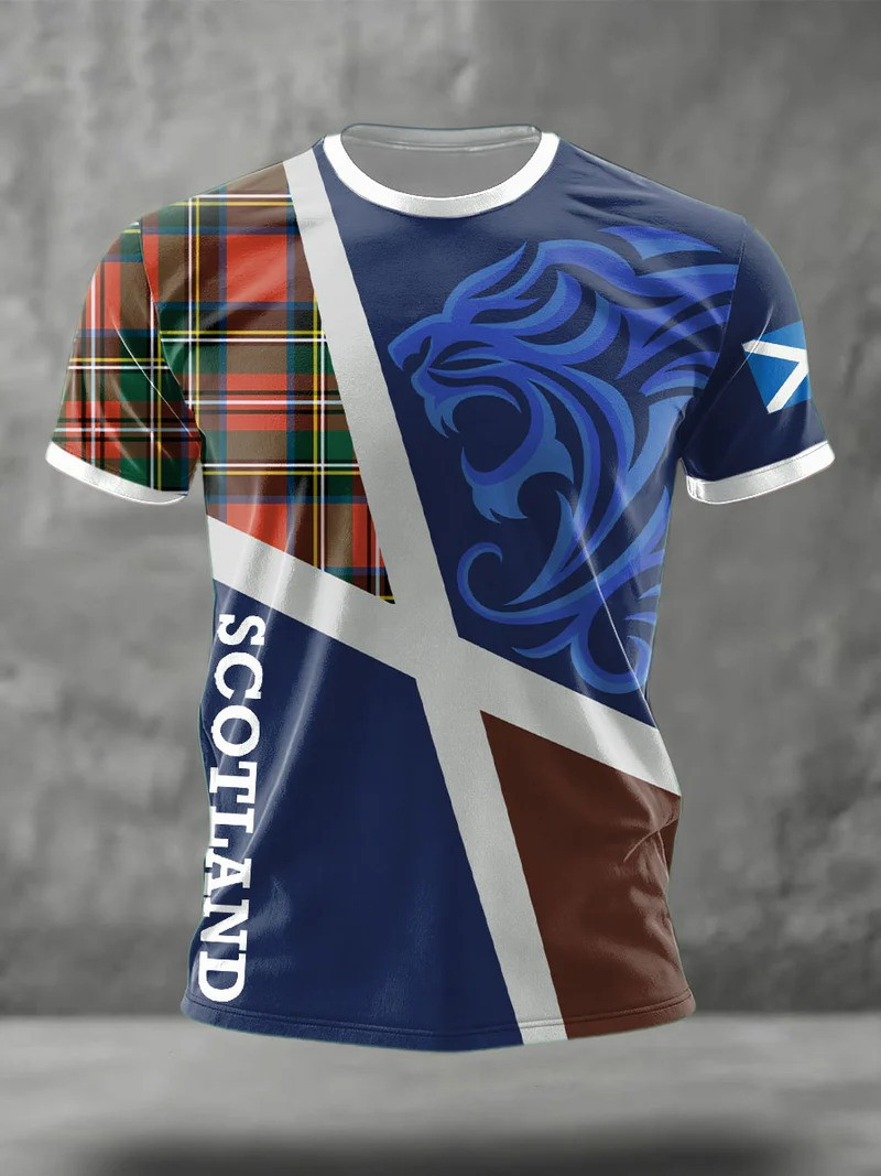 Scotland Lion Tartan T-Shirt 2026 FIFA World Cup Fan Apparel Gift For Scottish Football Fans