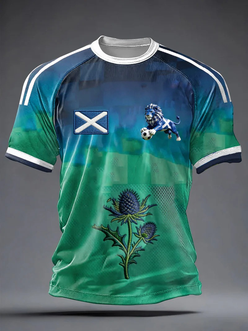 Scotland Lion Thistle Soccer T-Shirt 2026 World Cup Fan Gear Gift For Scottish Football Fans