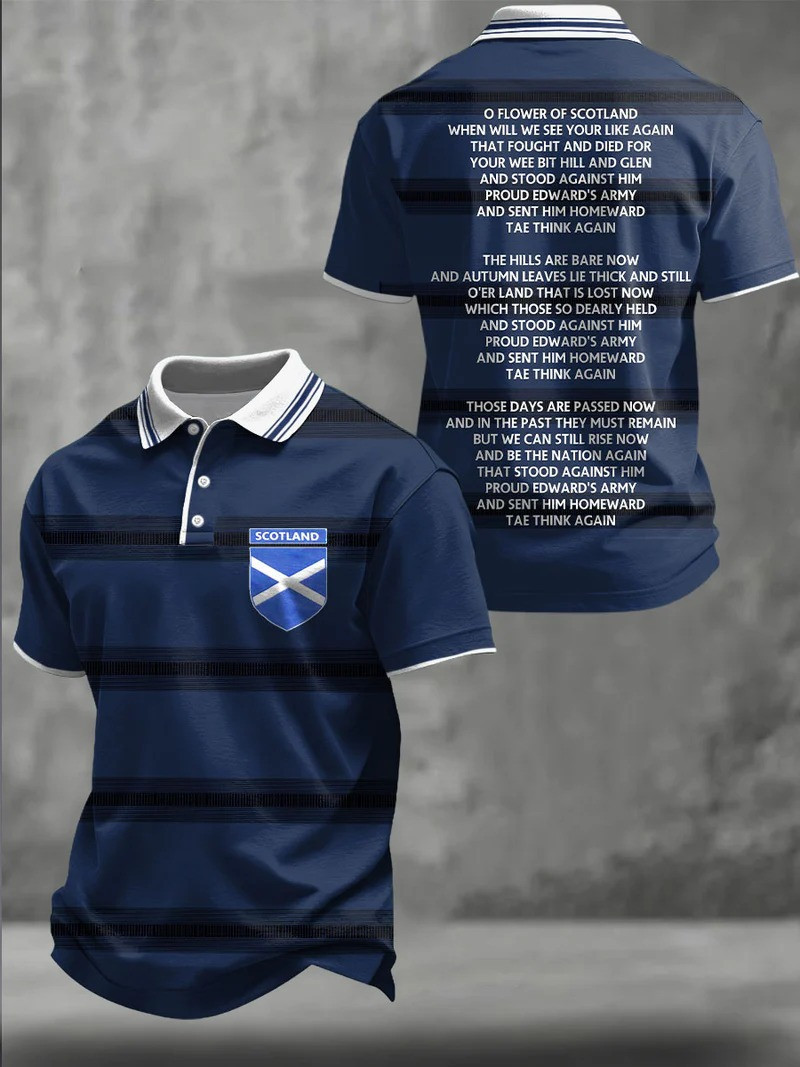 Scotland O Flower Of Scotland Polo Shirt 2026 World Cup National Anthem Gift For Supporters