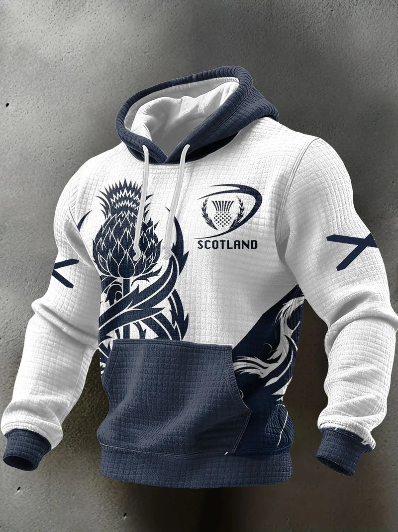 Scotland Rugby Hoodie Thistle Lion Rampant Fan Gear Match Day Clothing Gift For Rugby Supporters