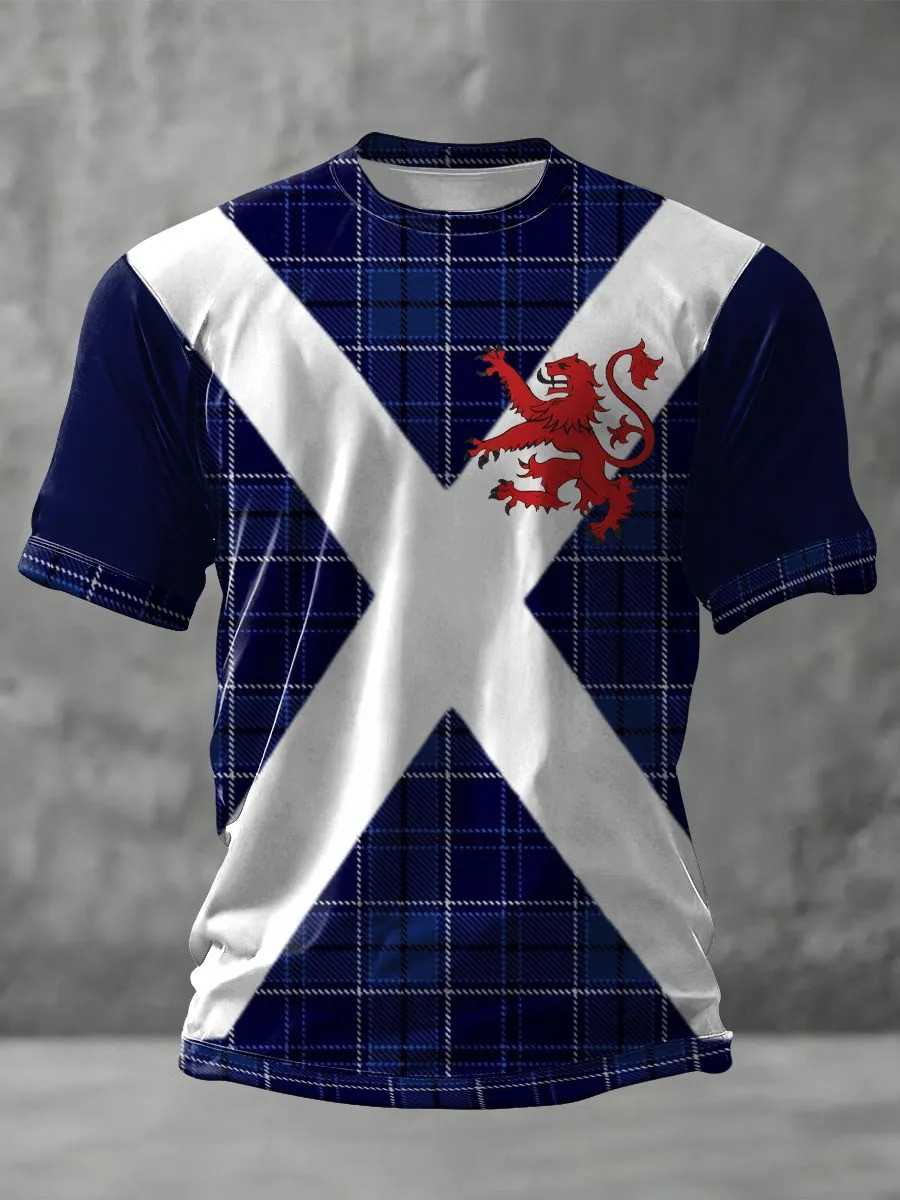 Scotland Saltire Lion Rampant Tartan T-Shirt Scottish Flag Football Clothing Best Gifts For Fans