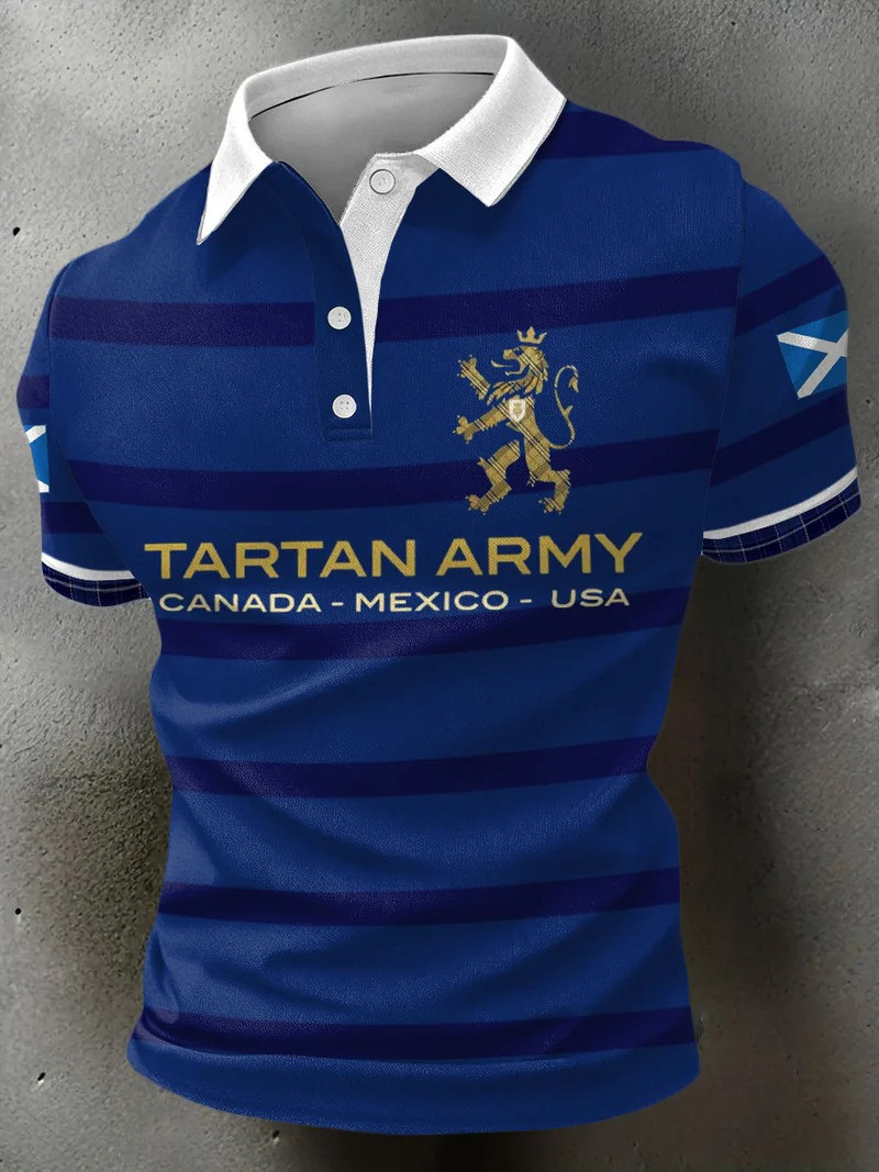Scotland Tartan Army Lion Polo Shirt 2026 FIFA World Cup Fan Gear Gift For Scotland Supporters
