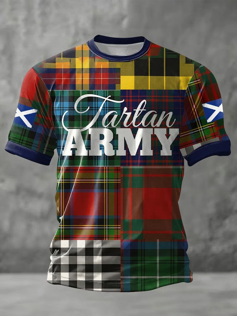 Scotland Tartan Army Multicolor T-Shirt World Cup 2026 Soccer Fan Gear Gift For Scottish Fans