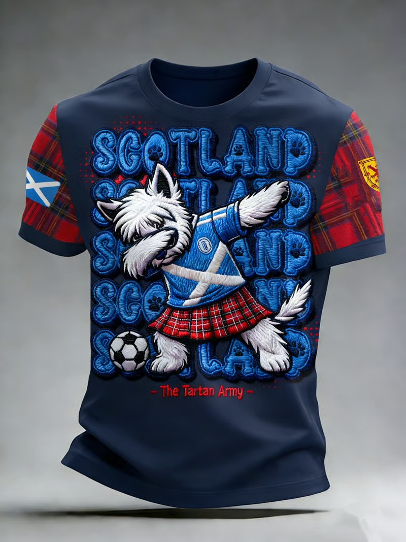 Scotland Tartan Army T-Shirt World Cup 2026 Westie Dog Soccer Fan Gear Gift For Scottish Fans