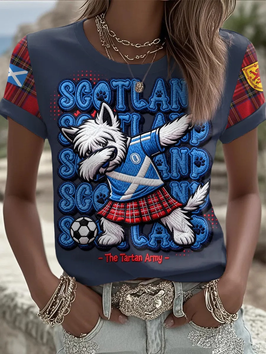 Scotland Tartan Army Westie Dog T-Shirt Scottish Football Mascot Clothing Best Gift For Dog Lovers