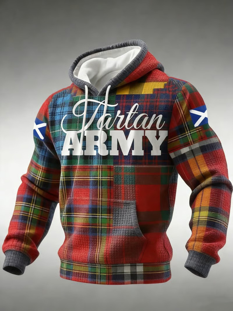 Scotland Tartan Army World Cup 2026 Hoodie Classic Plaid Design Soccer Fan Gear Gift For Men
