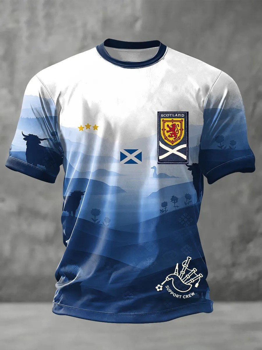Scotland Tartan Football T-Shirt World Cup 2026 Fan Clothing Best Gift For Scottish Fans