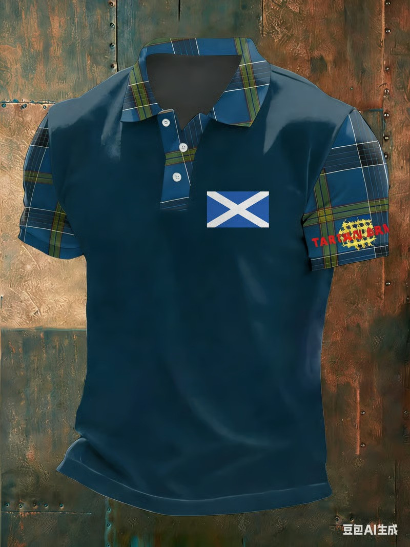 Scotland Tartan Polo Shirt World Cup 2026 Soccer Fan Gear Flag Crest Gift For Scottish Fans