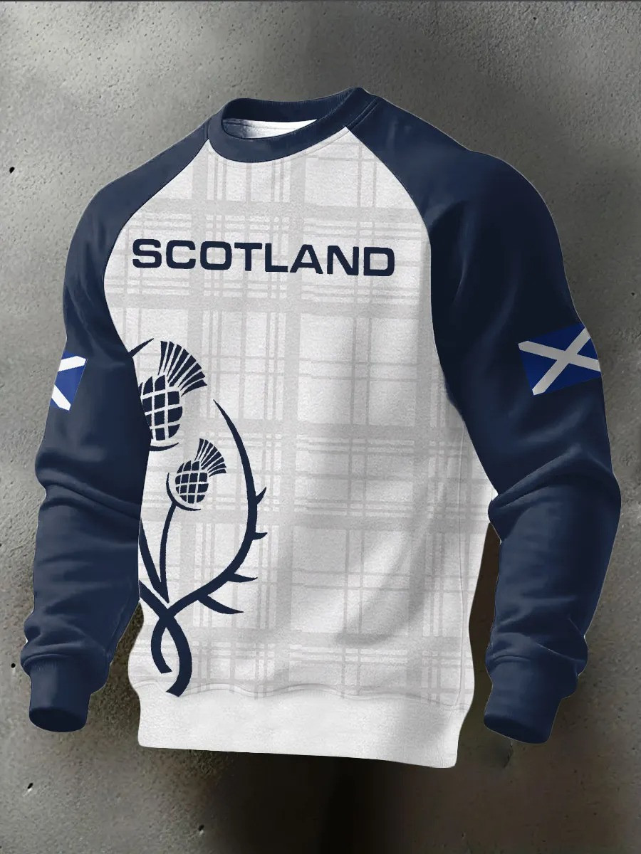 Scotland Thistle Sweatshirt Scottish Rugby Fan Gear Match Day Clothing Best Gift For Supporters