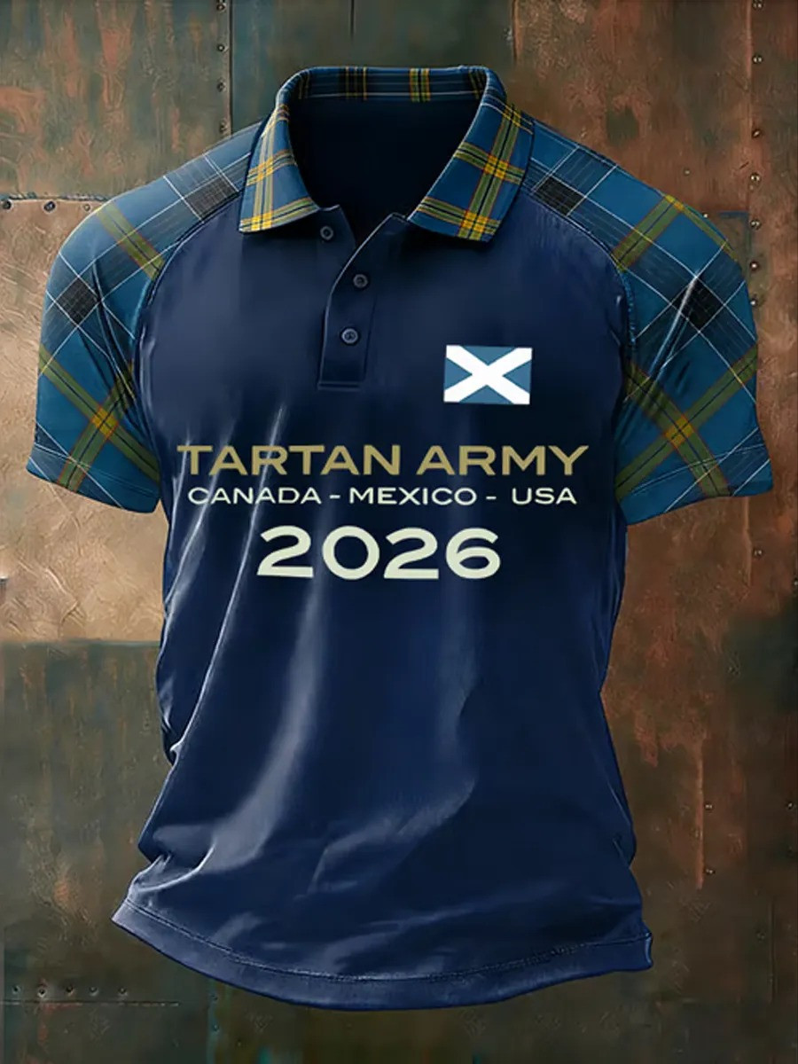 Scotland We'll Be Coming 2026 Polo Shirt Tartan Army Football Fan Gear Best Gift For Supporters