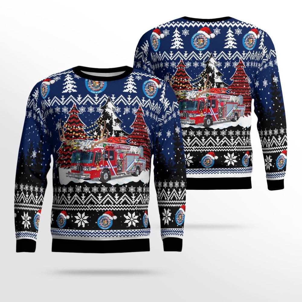 Scott Township Fire and EMS Christmas AOP Ugly Sweater Unisex Christmas Gift