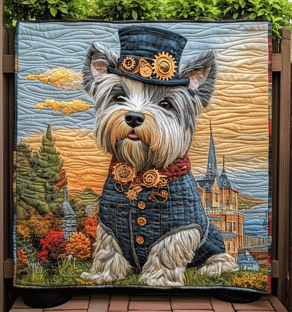 Scottie At Sunset Quilted Blanket Presents For Dog Lovers