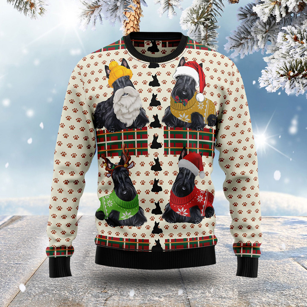Scottish Terrier Ugly Christmas Sweater Animal Clothing Christmas Gifts For Dog Lovers